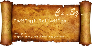 Csányi Szilvána névjegykártya